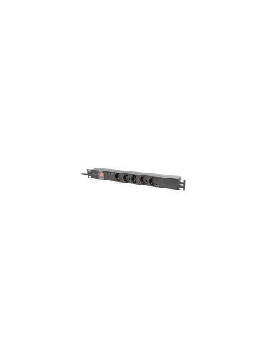 Lanberg PDU-05F-0200-BK unidad de distribución de energía (PDU) 5 salidas AC 1U Negro