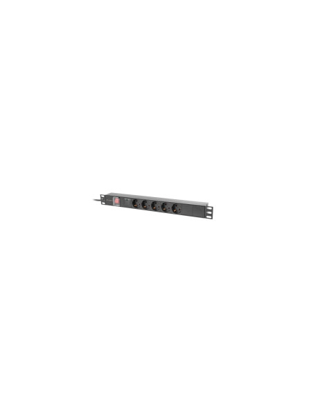 Lanberg PDU-05F-0200-BK unidad de distribución de energía (PDU) 5 salidas AC 1U Negro