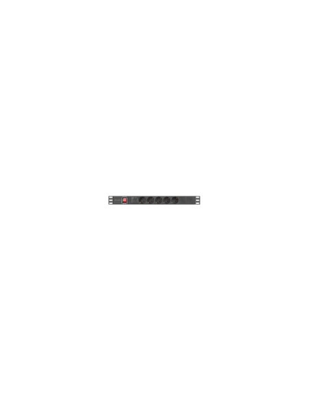 Lanberg PDU-05F-0200-BK unidad de distribución de energía (PDU) 5 salidas AC 1U Negro