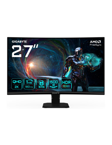 GIGABYTE GS27QCA 27" Monitor Curvo para Gaming QHD - 2560 x 1440,