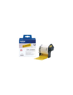 CINTA ETIQUETAS BROTHER DK-22606 PELICULA PLASTICA CONTINUA AMARILLA 2