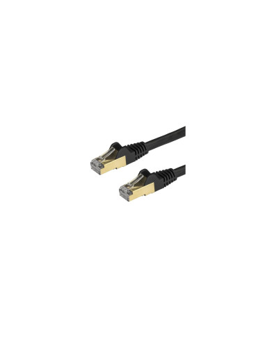 StarTech.com Cable de 7,5m de Red Ethernet Cat6a Negro sin Enganches