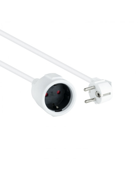 Nanocable Cable de Alimentación Alargador, Blanco, 5 m
