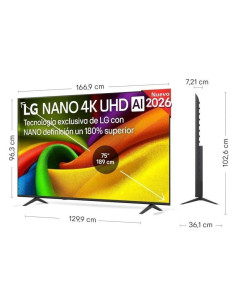 TELEVISOR LG 75 NANOCELL UHD 4K USB SMART TV HBBTV WIFI BLUETOOTH 2