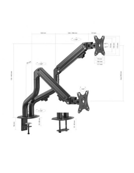 SOPORTE TV MONITOR AISENS 17-32 8KG 2 BRAZOS INCLINABLE/GIRATORIO
