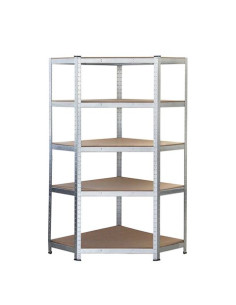 ESTANTERIA METÁLICA ESQUINERA GALVANIZADA 5 BALDAS 180X90X40X90CM BLIM