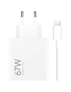 CARGADOR DE PARED XIAOMI HYPERCHARGE COMBO 67W USB-A + CABLE WHITE