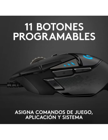 RATON GAMING LOGITECH G502 HERO OPTICO USB RGB BLACK