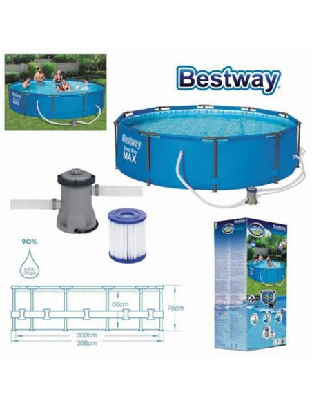 Bestway Steel Pro 56416 piscina sobre suelo Piscina con anillo