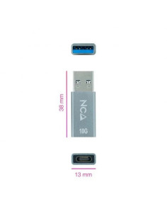 ADAPTADOR NANOCABLE USB-AM 3.1 A USB-C USB-A/M-USB-C/H 10G GREY 2