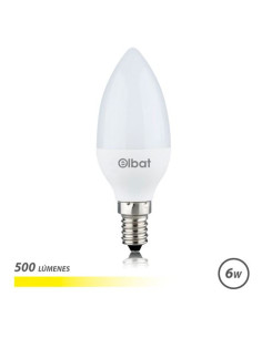 BOMBILLA LED C37 | 6W | 500LM | E14 | LUZ CALIDA | ELBAT