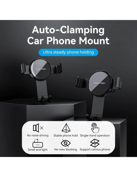 SOPORTE VENTION COCHE PARA SMARTPHONE 4.7-7.2 CLIP BLACK