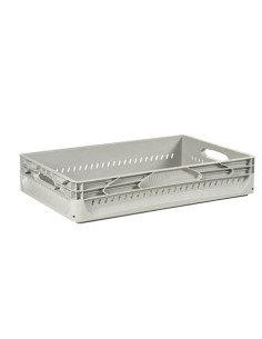 CAJA INDUSTRIAL PERFORADA 60X40H 12CM GRIS ARTPLAST