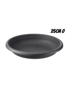 PLATO PARA MACETA 25CM ANTRACITA ARTPLAST