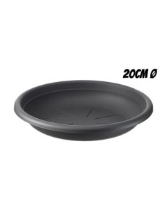 PLATO PARA MACETA 20CM ANTRACITA ARTPLAST