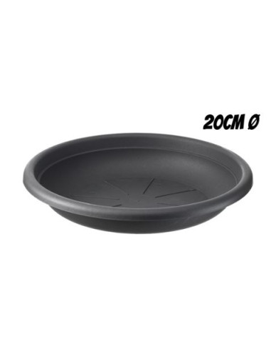 PLATO PARA MACETA 20CM ANTRACITA ARTPLAST