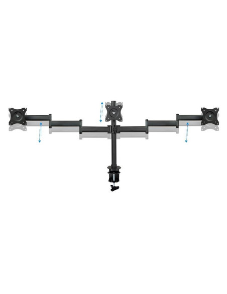 SOPORTE DE MESA TV/MONITOR TOOQ 13-27 8KG 2 BRAZOS PARA 3 PANTALLAS