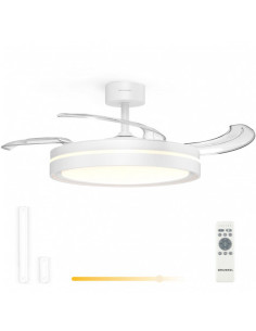 VENTILADOR DE TECHO 42" LED BLANCO 30W ASPAS RETRACTILES GRUNKEL