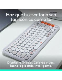 TECLADO LOGITECH POP ICON KEYS WIRELESS ROSE/WHITE 2