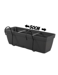 MACETA COLGANTE RECTANGULAR 50CM ANTRACITA FLYCURVED ARTPLAST