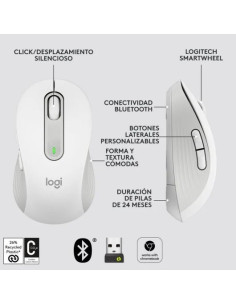 RATON LOGITECH SIGNATURE M650 L WIRELESS WHITE 2