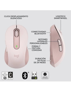 RATON LOGITECH SIGNATURE M650 M WIRELESS ROSE 2