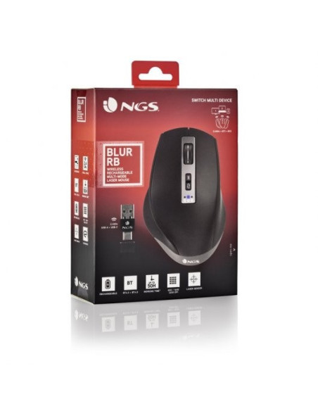 RATON NGS BLUR WIRELESS MULTIDEVICE RECARGABLE LED BLACK