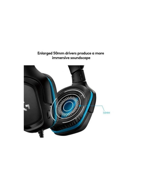 AURICULARES + MICROFONO LOGITECH GAMING G432 USB DTS 7.1 BLACK/BLUE