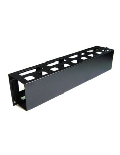 PANEL 2U GUIADO Y DISTRIBUCIÓN DE CABLEADO CON TAPA PARA RACKS 19\" CROMAD