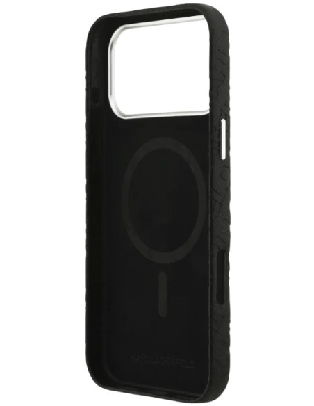 CARCASA KARL LAGERFELD IPHONE 17 PRO MAX NEGRO Y PLATA