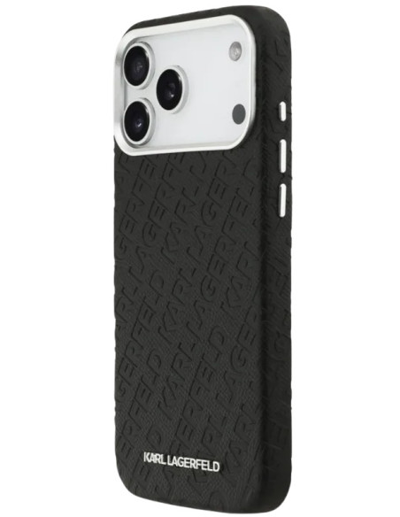 CARCASA KARL LAGERFELD IPHONE 17 PRO MAX NEGRO Y PLATA
