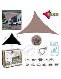 TOLDO TRIANGULAR 3X3X3 METROS TOPO CON BOSLA