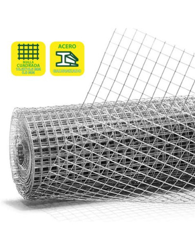 TELA METÁLICA GALVANIZADA 10.6X10.6X0.8MM 1X25 METROS SUNGARDEN