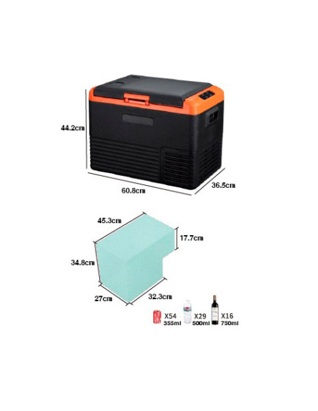 NEVERA DE COMPRESOR PORTATIL 37 LITROS 55W MUVIP