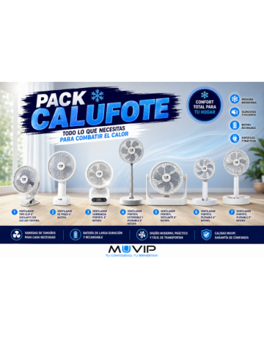 PACK VENTILADORES BATERIA RECARGABLES MUVIP
