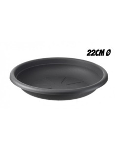 PLATO PARA MACETA 22CM ANTRACITA ARTPLAST