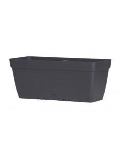 MACETA RECTANGULAR 40CM ANTRACITA CON DEPOSITO DE AGUA ARTPLAST