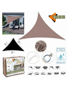 TOLDO TRIANGULAR 2X2X2 METROS TOPO CON BOSLA