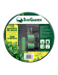 MANGUERA AGUA 5 CAPAS 15MM 15METROS SUNGARDEN