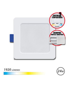 DOWNLIGHT CUADRADO 24W | 1920LM SELECTOR 3 TEMPERATURAS + SOBREPARED ELBAT