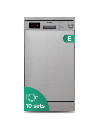 Svan SJ104501EDX Lavavajillas 45cm 10 Sets 2 Bandejas Inox