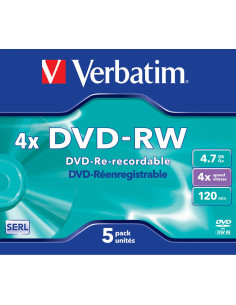 DVD-RW VERBATIM 5 UNIDADES 4.7GB 4x 43285
