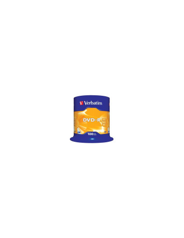100 UNIDADES DVD-R VERBATIM ADVANCED AZO 16X 4.7GB TARRINA 43549