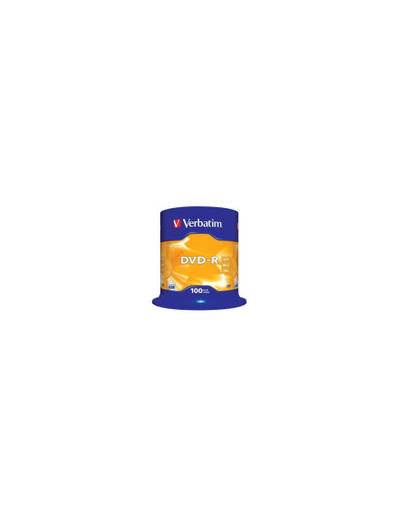 100 UNIDADES DVD-R VERBATIM ADVANCED AZO 16X 4.7GB TARRINA 43549