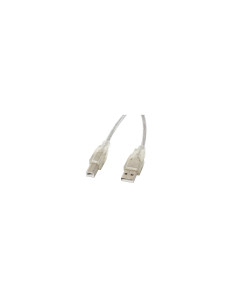 Lanberg CA-USBA-12CC-0050-TR Cable usb 2.0 tipo-a macho a usb tipo-b macho 5m transparente