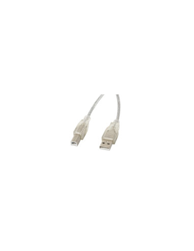 Lanberg CA-USBA-12CC-0050-TR Cable usb 2.0 tipo-a macho a usb tipo-b macho 5m transparente