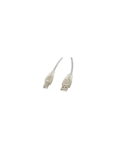 Lanberg CA-USBA-12CC-0050-TR Cable usb 2.0 tipo-a macho a usb tipo-b macho 5m transparente