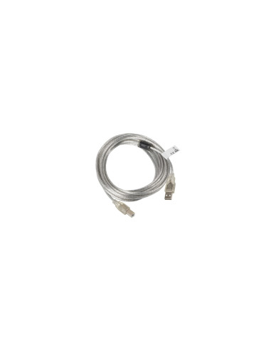Lanberg CA-USBA-12CC-0050-TR Cable usb 2.0 tipo-a macho a usb tipo-b macho 5m transparente