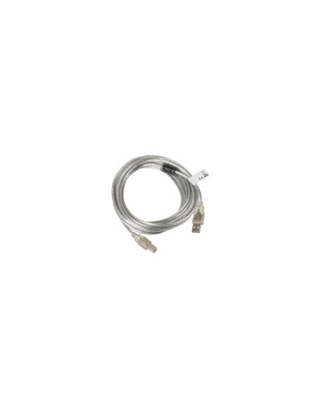 Lanberg CA-USBA-12CC-0050-TR Cable usb 2.0 tipo-a macho a usb tipo-b macho 5m transparente