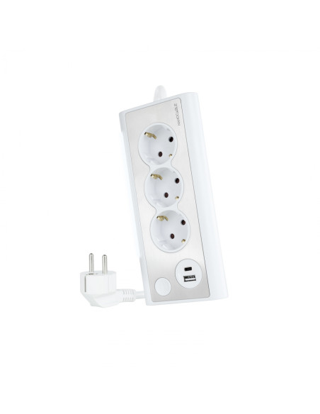 Nanocable Regleta de Sobremesa con 3 Tomas de Tierra y 2 USBÂ´s con